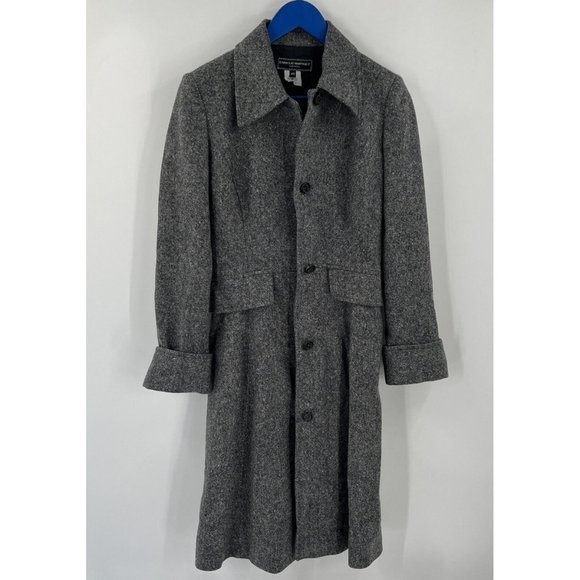 Euc Designer Enrique Martinez Gray Jacket Coat Lambs Wool Made In Italy 40 Tweed